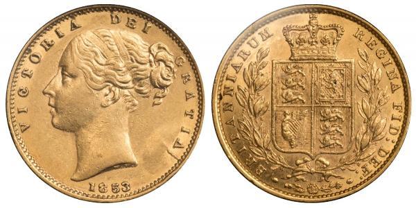 1 Sovereign 大不列颠及爱尔兰联合王国 (1801 - 1922) 金 维多利亚 (英国君主)