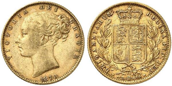 1 Sovereign 大不列颠及爱尔兰联合王国 (1801 - 1922) 金 维多利亚 (英国君主)