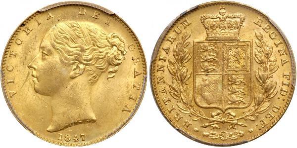 1 Sovereign 大不列颠及爱尔兰联合王国 (1801 - 1922) 金 维多利亚 (英国君主)