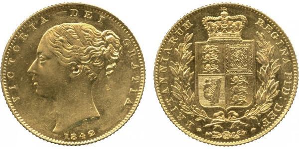 1 Sovereign 大不列颠及爱尔兰联合王国 (1801 - 1922) 金 维多利亚 (英国君主)