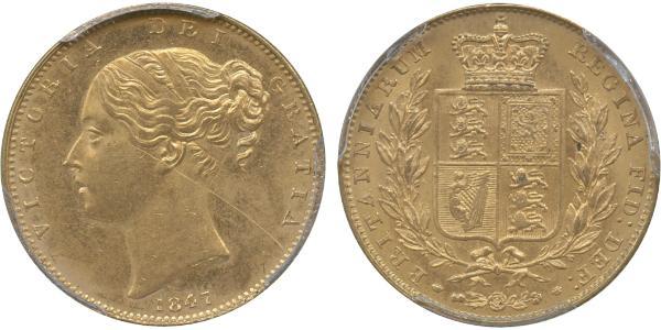 1 Sovereign 大不列颠及爱尔兰联合王国 (1801 - 1922) 金 维多利亚 (英国君主)