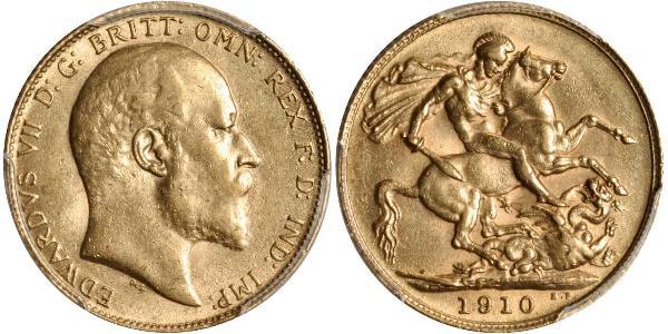 1 Sovereign 大不列颠及爱尔兰联合王国 (1801 - 1922) 金 爱德华七世 (1841-1910)