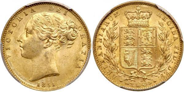 1 Sovereign 大不列颠及爱尔兰联合王国 (1801 - 1922) 金 维多利亚 (英国君主)