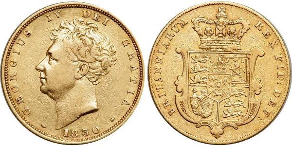 1 Sovereign 大不列颠及爱尔兰联合王国 (1801 - 1922) 金 喬治四世 (1762-1830)