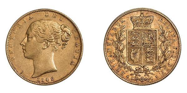 1 Sovereign 大不列颠及爱尔兰联合王国 (1801 - 1922) 金 维多利亚 (英国君主)