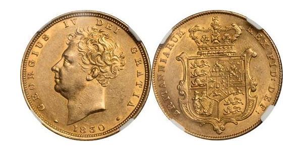 1 Sovereign 大不列颠及爱尔兰联合王国 (1801 - 1922) 金 喬治四世 (1762-1830)