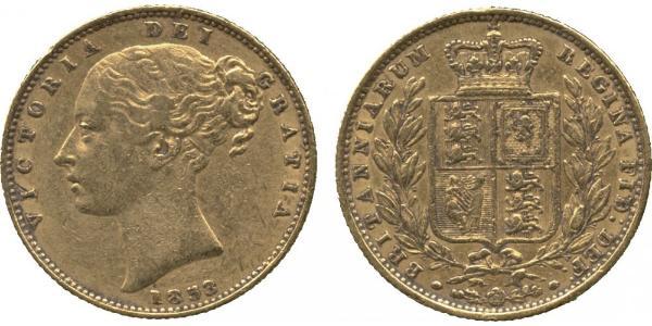 1 Sovereign 大不列颠及爱尔兰联合王国 (1801 - 1922) 金 维多利亚 (英国君主)