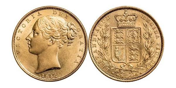1 Sovereign 大不列颠及爱尔兰联合王国 (1801 - 1922) 金 维多利亚 (英国君主)