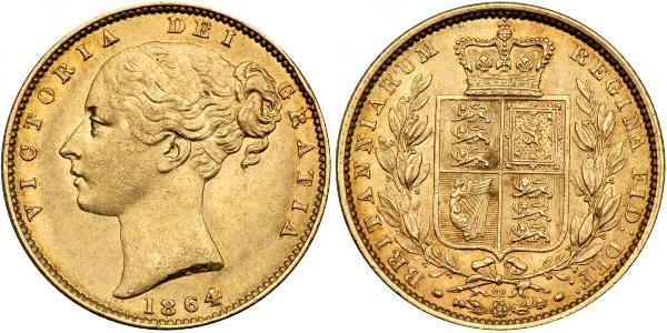 1 Sovereign 大不列颠及爱尔兰联合王国 (1801 - 1922) 金 维多利亚 (英国君主)