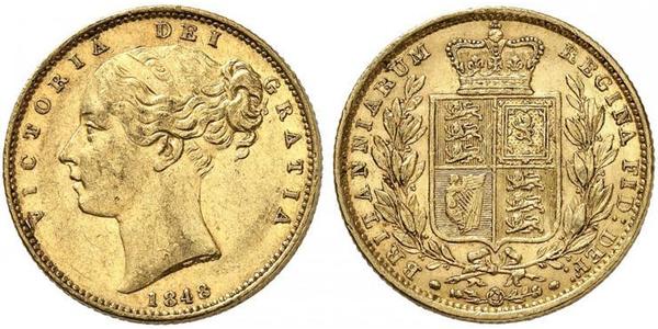 1 Sovereign 大不列颠及爱尔兰联合王国 (1801 - 1922) 金 维多利亚 (英国君主)