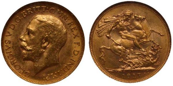 1 Sovereign 澳大利亚 金 乔治五世  (1865-1936)