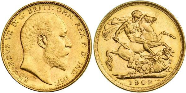 1 Sovereign 澳大利亚 金 爱德华七世 (1841-1910)