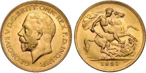1 Sovereign 澳大利亚 金 乔治五世  (1865-1936)