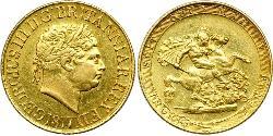 1 Sovereign 英国 / 大不列颠及爱尔兰联合王国 (1801 - 1922) 金 喬治三世 (1738-1820)