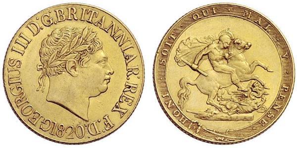 1 Sovereign 英国 / 大不列颠及爱尔兰联合王国 (1801 - 1922) 金 喬治三世 (1738-1820)