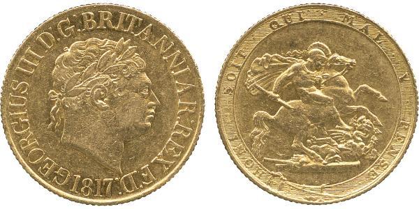 1 Sovereign 英国 / 大不列颠及爱尔兰联合王国 (1801 - 1922) 金 喬治三世 (1738-1820)