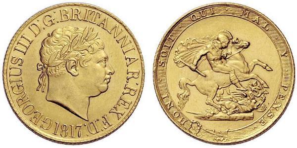 1 Sovereign 英国 / 大不列颠及爱尔兰联合王国 (1801 - 1922) 金 喬治三世 (1738-1820)