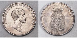 1 Speciedaler Danemark Argent Frédéric VI de Danemark (1768 -1839)