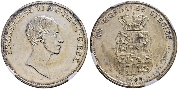 1 Speciedaler Danemark Argent Frédéric VI de Danemark (1768 -1839)