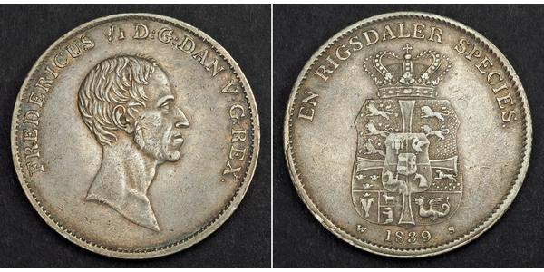 1 Speciedaler Danemark Argent Frédéric VI de Danemark (1768 -1839)