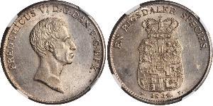 1 Speciedaler Dinamarca Plata Federico VI de Dinamarca (1768 -1839)
