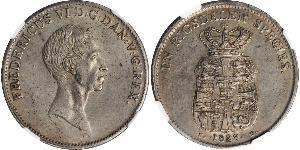 1 Speciedaler Dinamarca Plata Federico VI de Dinamarca (1768 -1839)