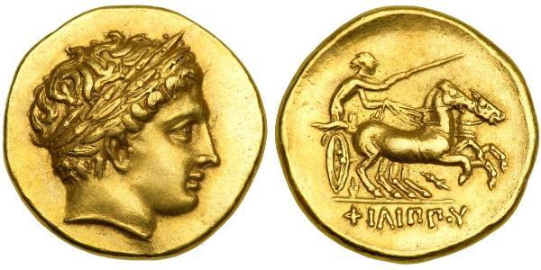 1 Stater 馬其頓王國 (808 BC - 168 BC) 金 Philip II of Macedon (382 BC - 336 BC)