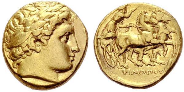 1 Statere Regno di Macedonia (800BC-146BC) Oro Philip II of Macedon (382 BC - 336 BC)