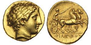 1 Statère Royaume de Macédoine (800BC-146BC) Or Philip II of Macedon (382 BC - 336 BC)