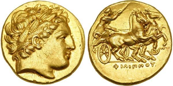 1 Statère Royaume de Macédoine (800BC-146BC) Or Philip II of Macedon (382 BC - 336 BC)