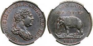 1 Stiver Sri Lanka / Reino Unido de Gran Bretaña e Irlanda (1801-1922) Cobre Jorge III (1738-1820)