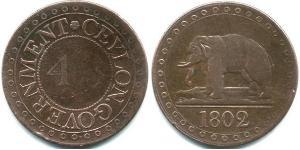 1 Stiver Sri Lanka/Ceylon / Kingdom of Great Britain (1707-1801) / United Kingdom of Great Britain and Ireland (1801-1922) Copper 