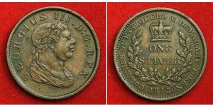 1 Stiver United Kingdom of Great Britain and Ireland (1801-1922) Copper George III (1738-1820)