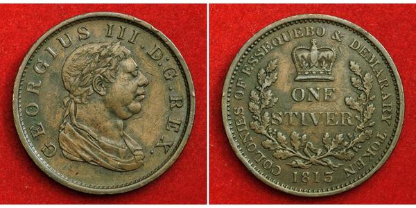 1 Stiver United Kingdom of Great Britain and Ireland (1801-1922) Copper George III (1738-1820)