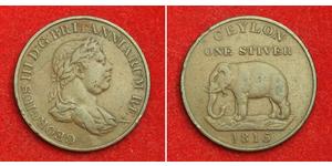 1 Stiver Sri Lanka / Vereinigtes Königreich von Großbritannien und Irland (1801-1922) Kupfer Georg III (1738-1820)