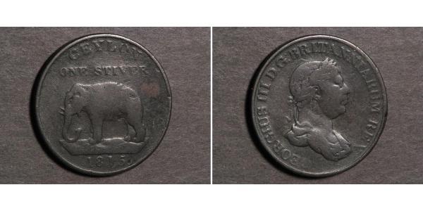 1 Stiver Sri Lanka / Vereinigtes Königreich von Großbritannien und Irland (1801-1922) Kupfer Georg III (1738-1820)