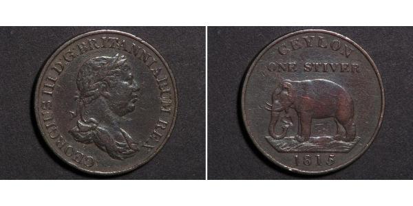 1 Stiver Sri Lanka / Vereinigtes Königreich von Großbritannien und Irland (1801-1922) Kupfer Georg III (1738-1820)