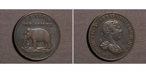 1 Stiver Regno Unito di Gran Bretagna e Irlanda (1801-1922) / Sri Lanka Rame Giorgio III (1738-1820)