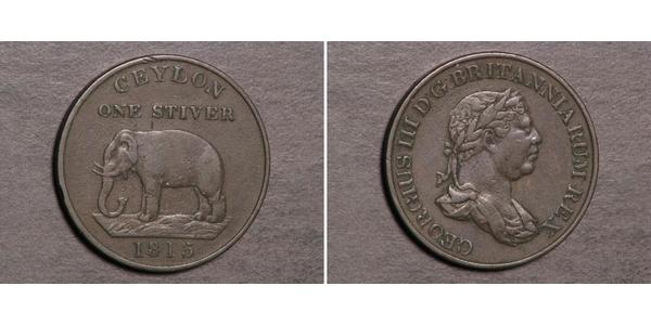 1 Stiver Regno Unito di Gran Bretagna e Irlanda (1801-1922) / Sri Lanka Rame Giorgio III (1738-1820)