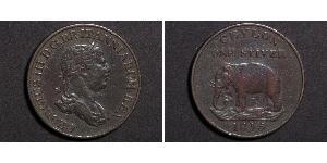 1 Stiver Sri Lanka/Ceylon / 大不列颠及爱尔兰联合王国 (1801 - 1922) 銅 喬治三世 (1738-1820)