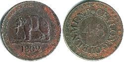 1 Stiver Sri Lanka/Ceylon / 大不列顛王國 (1707 - 1800) / 大不列颠及爱尔兰联合王国 (1801 - 1922) 銅 