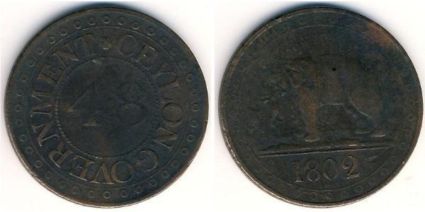 1 Stiver Sri Lanka/Ceylon / 大不列顛王國 (1707 - 1800) / 大不列颠及爱尔兰联合王国 (1801 - 1922) 銅 