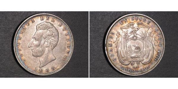 1 Sucre Équateur (pays) Argent Antonio José de Sucre (1795 - 1830)