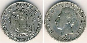 1 Sucre Ecuador Argento Antonio José de Sucre (1795 - 1830)