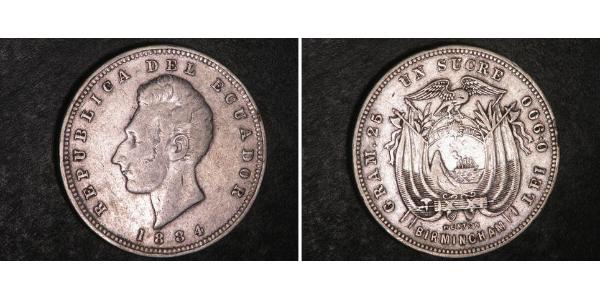 1 Sucre Ecuador Argento Antonio José de Sucre (1795 - 1830)