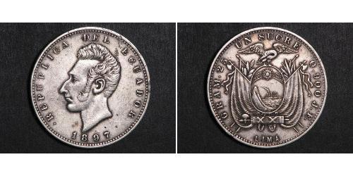 1 Sucre Ecuador Plata Antonio José de Sucre (1795 - 1830)