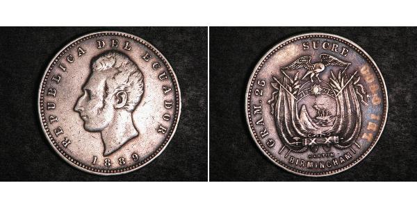 1 Sucre Ecuador Plata 