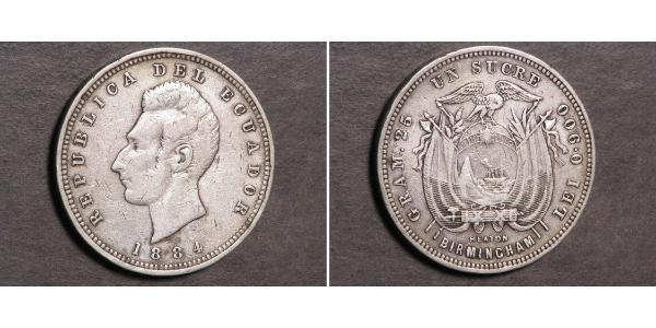 1 Sucre Ecuador Silber Antonio José de Sucre (1795 - 1830)