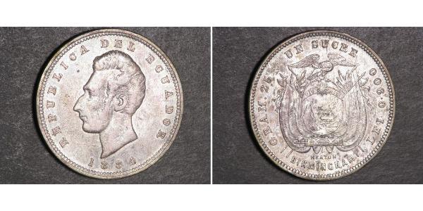 1 Sucre Ecuador Silber Antonio José de Sucre (1795 - 1830)