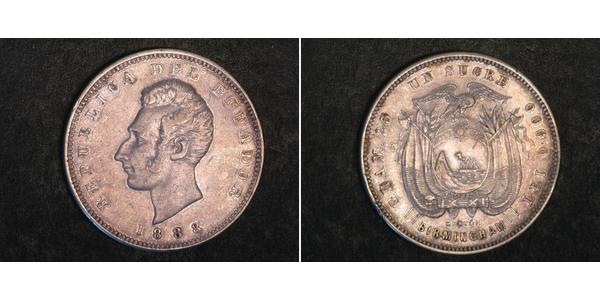 1 Sucre Ecuador Silver Antonio José de Sucre (1795 - 1830)